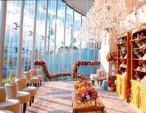 Ambiente interno do Green Place decorado para evento
